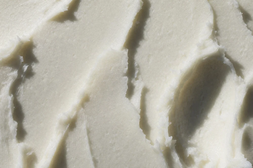 Close-up of the soft texture of whipped balm